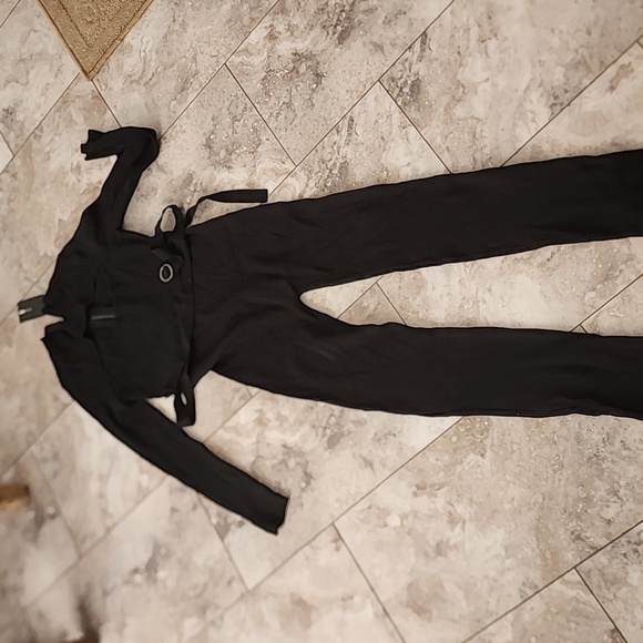 FASHION NOVA NWT BLACK TOP SECRET RIBBED KNIT JUMPSUIT SIZE 3X STRETCH - Picture 3 of 8